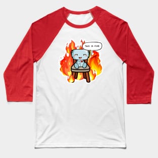 This is fine Robot Baseball T-Shirt